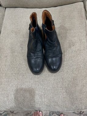 Miz Mooz Black Leather Ankle Booties